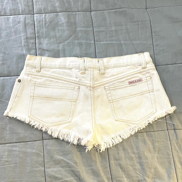 Sass & Bide cheeky denim pale blue fringed destroyed cut off shorts ladies sz 10 - Picture 3 of 6